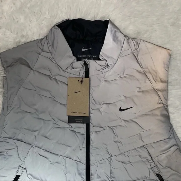 Nike Therma-Fit ADV Reflective Silver Running Vest Mens Size XXL 2XL FZ1131 New - Picture 3 of 14